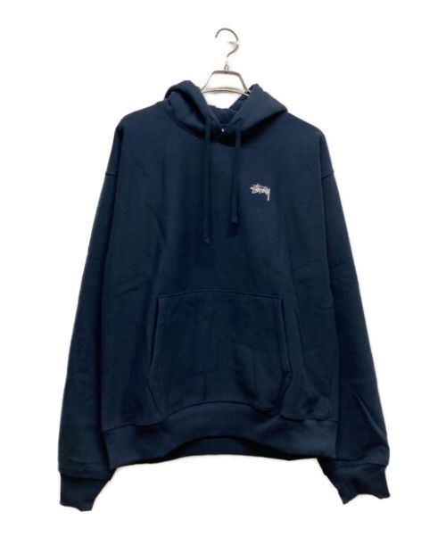 stussy（ステューシー）stussy (ステューシー) STOCK LOGO HOODIE ネイビー サイズ:XLの古着・服飾アイテム