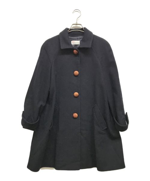 RED VALENTINO（レッドヴァレンティノ）RED VALENTINO (レッドヴァレンティノ) ウールステンカラーコート ネイビー サイズ:42の古着・服飾アイテム