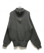 oldderby Knitwearオールドダービーニットウェア）の古着「ハーフジップニット」｜グレー