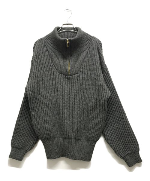 oldderby Knitwear（オールドダービーニットウェア）oldderby Knitwear (オールドダービーニットウェア) ハーフジップニット グレー サイズ:Sの古着・服飾アイテム