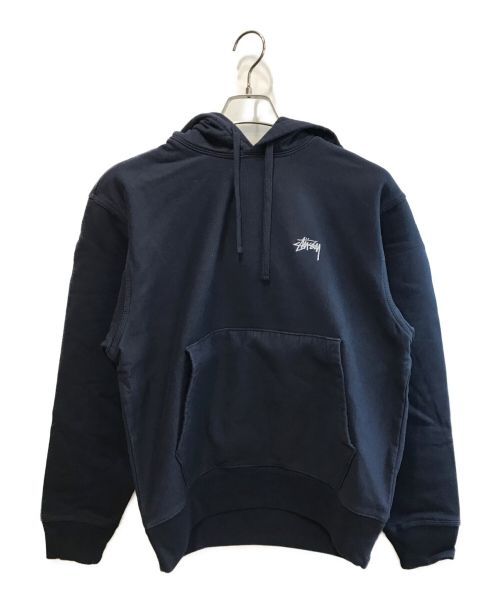 stussy（ステューシー）stussy (ステューシー) Stock Logo Overdyed Hoodie ネイビー サイズ:Sの古着・服飾アイテム