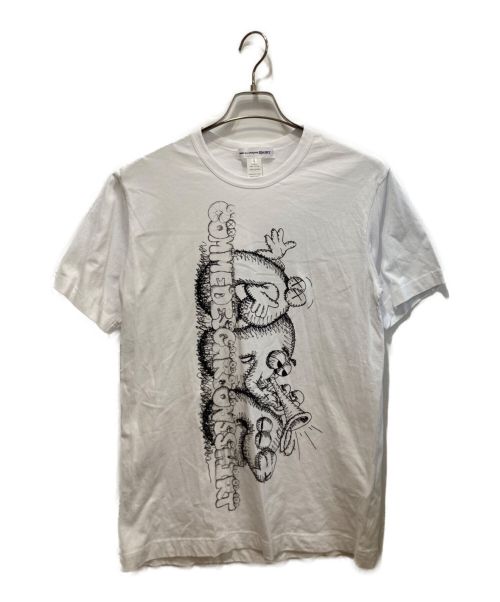 COMME des GARCONS SHIRT（コムデギャルソンシャツ）COMME des GARCONS SHIRT (コムデギャルソンシャツ) KAWS (カウズ) Tシャツ ホワイト サイズ:Lの古着・服飾アイテム