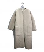 TODAYFULトゥデイフル）の古着「Collarless Boa Coat」｜ベージュ