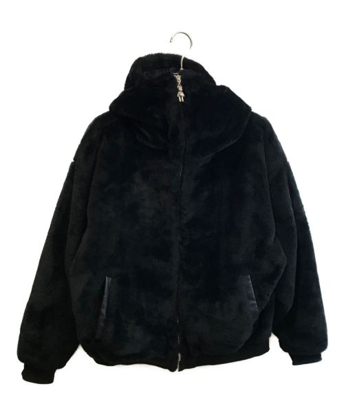 OY（オーワイ）OY (オーワイ) PATCH ODOLLY FUR HOODIE JACKET ブラック サイズ:記載なしの古着・服飾アイテム