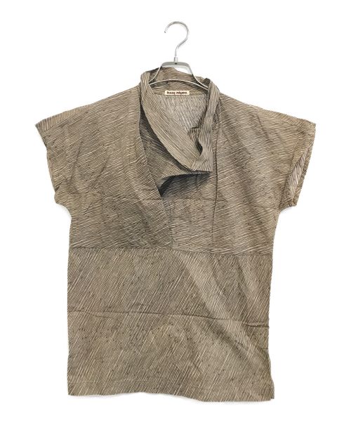 ISSEY MIYAKE（イッセイミヤケ）ISSEY MIYAKE (イッセイミヤケ) 70’ｓ半袖カットソー ブラウン サイズ:9の古着・服飾アイテム