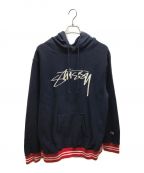 stussy×Championステューシー×チャンピオン）の古着「プルオーバーパーカー」｜ネイビー