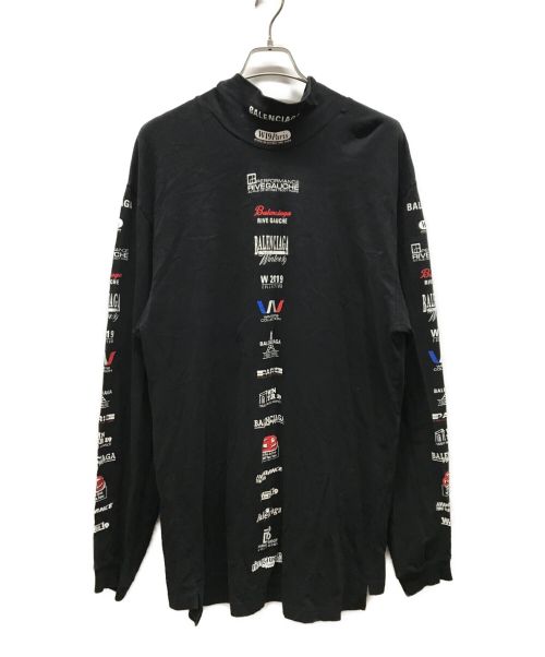 BALENCIAGA（バレンシアガ）BALENCIAGA (バレンシアガ) MULTI LOGO HI-NECK OVERSIZED L ブラック サイズ:Lの古着・服飾アイテム