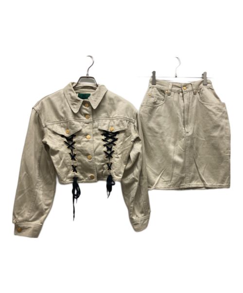 JUNIOR GAULTIER（ジュニアゴルチエ）JUNIOR GAULTIER (ジュニアゴルチエ) レースアップセットアップ ベージュ サイズ:42の古着・服飾アイテム