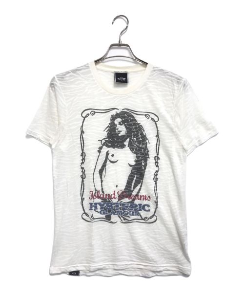 Hysteric Glamour（ヒステリックグラマー）Hysteric Glamour (ヒステリックグラマー) シアープリントカットソー ホワイト サイズ:Mの古着・服飾アイテム