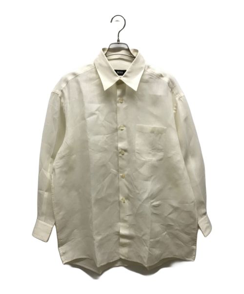 HUGO BOSS（ヒューゴ ボス）HUGO BOSS (ヒューゴ ボス) リネンシャツ ホワイト サイズ:XLの古着・服飾アイテム