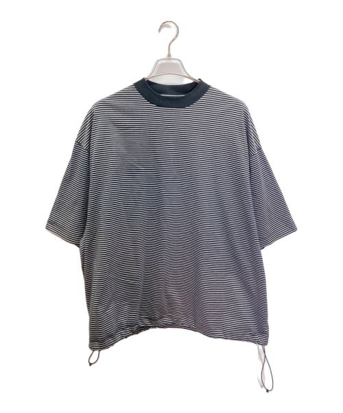 is-ness（イズネス）is-ness (イズネス) BALLOON BORDER SHORT SLEEVE T-SHIRT ブラック サイズ:Mの古着・服飾アイテム