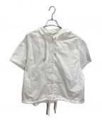 Midi-Umiミディウミ）の古着「フーデッドハーフスリーブシャツ」｜ホワイト