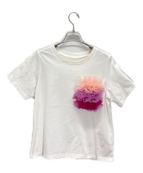 TOMO KOIZUMI（トモコイズミ）TOMO KOIZUMI (トモコイズミ) FRILL POCKET T-SHIRT ホワイト サイズ:Mの古着・服飾アイテム