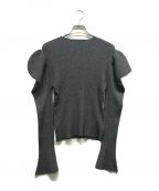 HER LIP TOハーリップトゥ）の古着「Volume-Sleeve Glitter Knit Top」｜グレー