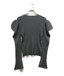 HER LIP TO（ハーリップトゥ）の古着「Volume-Sleeve Glitter Knit Top」｜グレー