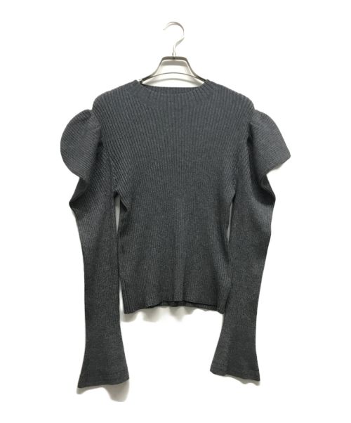 HER LIP TO（ハーリップトゥ）HER LIP TO (ハーリップトゥ) Volume-Sleeve Glitter Knit Top グレー サイズ:Sの古着・服飾アイテム