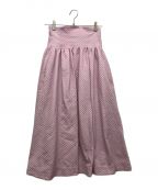 CELFORDセルフォード）の古着「ふくれジャガードハイウエストフレアスカート」｜ピンク