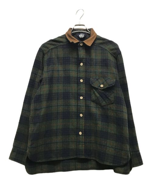 WOOLRICH（ウールリッチ）WOOLRICH (ウールリッチ) エルボーパッチウールフランネルシャツ グリーン サイズ:ーの古着・服飾アイテム