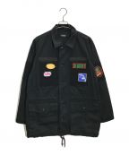 X-LARGEエクストララージ）の古着「PATCHED MILITARY JACKET」｜ブラック