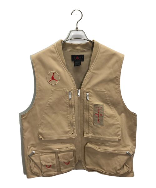 JORDAN（ジョーダン）JORDAN (ジョーダン) Travis Scott (トラヴィス スコット) Utility Vest ベージュ サイズ:XLの古着・服飾アイテム