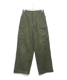 VINTAGE MILITARY（ヴィンテージ ミリタリー）の古着「Belgian Army Twill Baggy Wide Cargo Utility Trousers」｜オリーブ