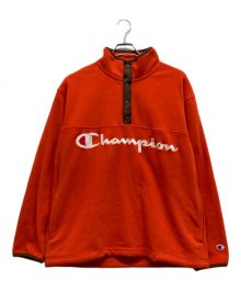 Champion×X-LARGE（チャンピオン×エクストララージ）の古着「フリースプルオーバー」｜オレンジ