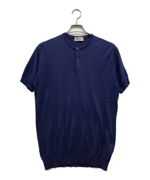 JOHN SMEDLEY（ジョンスメドレー）JOHN SMEDLEY (ジョンスメドレー) 半袖ニット ブルー サイズ:Mの古着・服飾アイテム