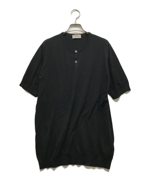 JOHN SMEDLEY（ジョンスメドレー）JOHN SMEDLEY (ジョンスメドレー) 半袖ニット ブラック サイズ:Lの古着・服飾アイテム