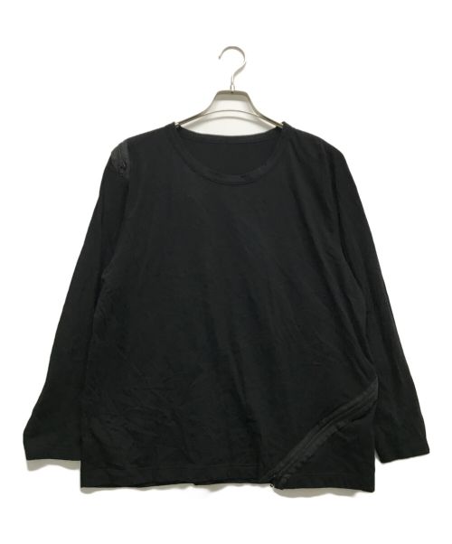 GROUND Y（グラウンドワイ）GROUND Y (グラウンドワイ) Diagonal zipper long sleeves T ブラック サイズ:1の古着・服飾アイテム