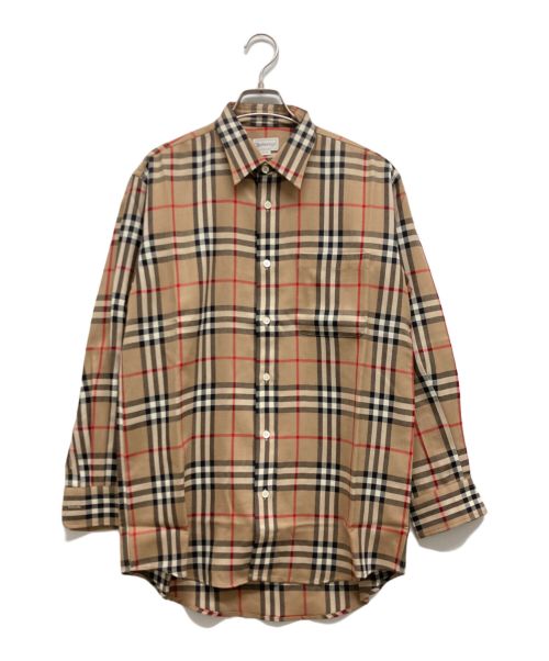 Burberry's（バーバリーズ）Burberry's (バーバリーズ) ノバチェックウールシャツ ベージュ サイズ:Mの古着・服飾アイテム