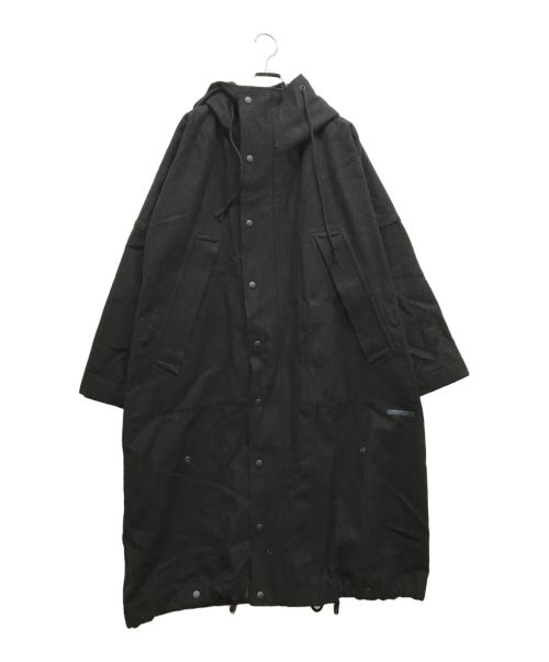 REGULATION Yohji Yamamoto（レギュレーションヨウジヤマモト）REGULATION Yohji Yamamoto (レギュレーションヨウジヤマモト) ラムレザー切替モッズコート ブラック サイズ:Mの古着・服飾アイテム