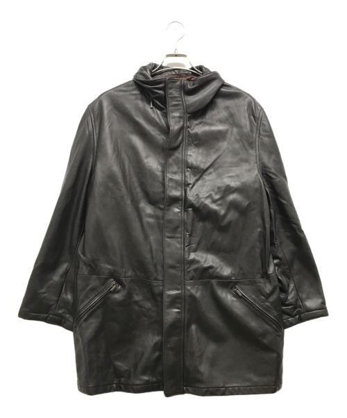 ARMANI COLLEZIONI（アルマーニ コレツィオーニ）ARMANI COLLEZIONI (アルマーニ コレツィオーニ) レザーコート ブラウン サイズ:48の古着・服飾アイテム