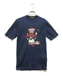 DSQUARED2（ディースクエアード）の古着「ブルドックTシャツ」｜ネイビー