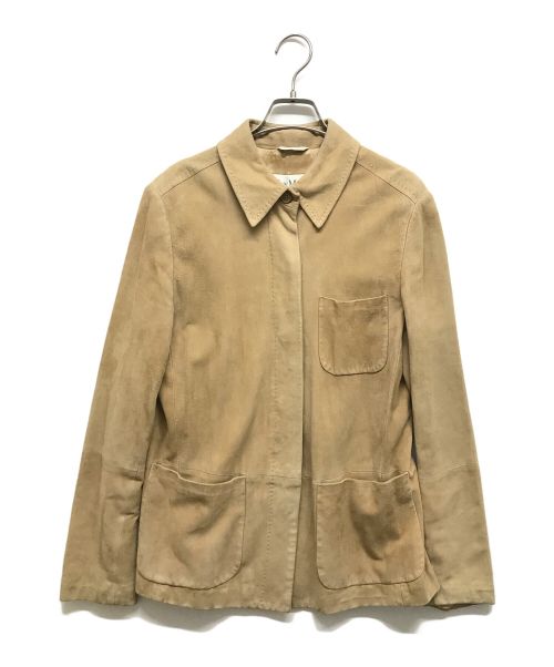 MaxMara（マックスマーラ）MaxMara (マックスマーラ) レザージャケット ベージュ サイズ:42の古着・服飾アイテム