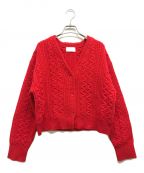 rosy monsterロージーモンスター）の古着「cable knit cardigan」｜レッド