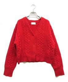 rosy monster（ロージーモンスター）の古着「cable knit cardigan」｜レッド