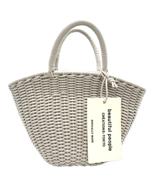 beautiful people（ビューティフルピープル）beautiful people (ビューティフルピープル) tube knitting basket ライトグレーの古着・服飾アイテム