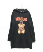 MOSCHINOモスキーノ）の古着「ベアプリントロングパーカー」｜ブラック