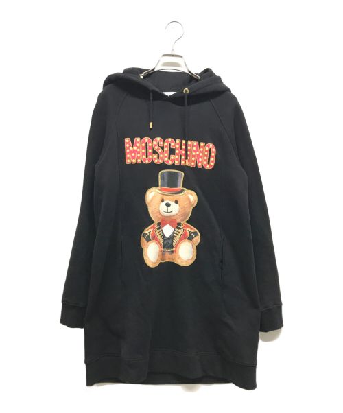 MOSCHINO（モスキーノ）MOSCHINO (モスキーノ) ベアプリントロングパーカー ブラック サイズ:36の古着・服飾アイテム