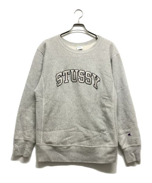 stussy（ステューシー）stussy (ステューシー) Champion (チャンピオン) スウェット グレー サイズ:Lの古着・服飾アイテム