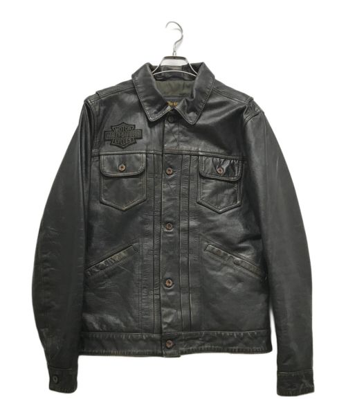 HARLEY-DAVIDSON（ハーレーダビッドソン）HARLEY-DAVIDSON (ハーレーダビッドソン) レザージャケット ブラック サイズ:Mの古着・服飾アイテム