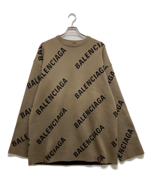 BALENCIAGA（バレンシアガ）BALENCIAGA (バレンシアガ) ALLOVER LOGO Knit グリーン サイズ:Mの古着・服飾アイテム