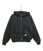 stussyステューシー）の古着「Double Face Label full zip hoodie」｜ブラック