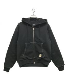 stussy（ステューシー）の古着「Double Face Label full zip hoodie」｜ブラック