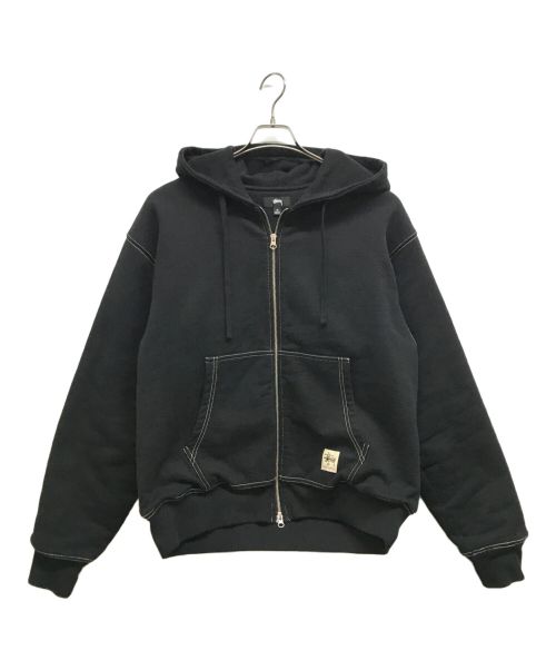 stussy（ステューシー）stussy (ステューシー) Double Face Label full zip hoodie ブラック サイズ:Mの古着・服飾アイテム