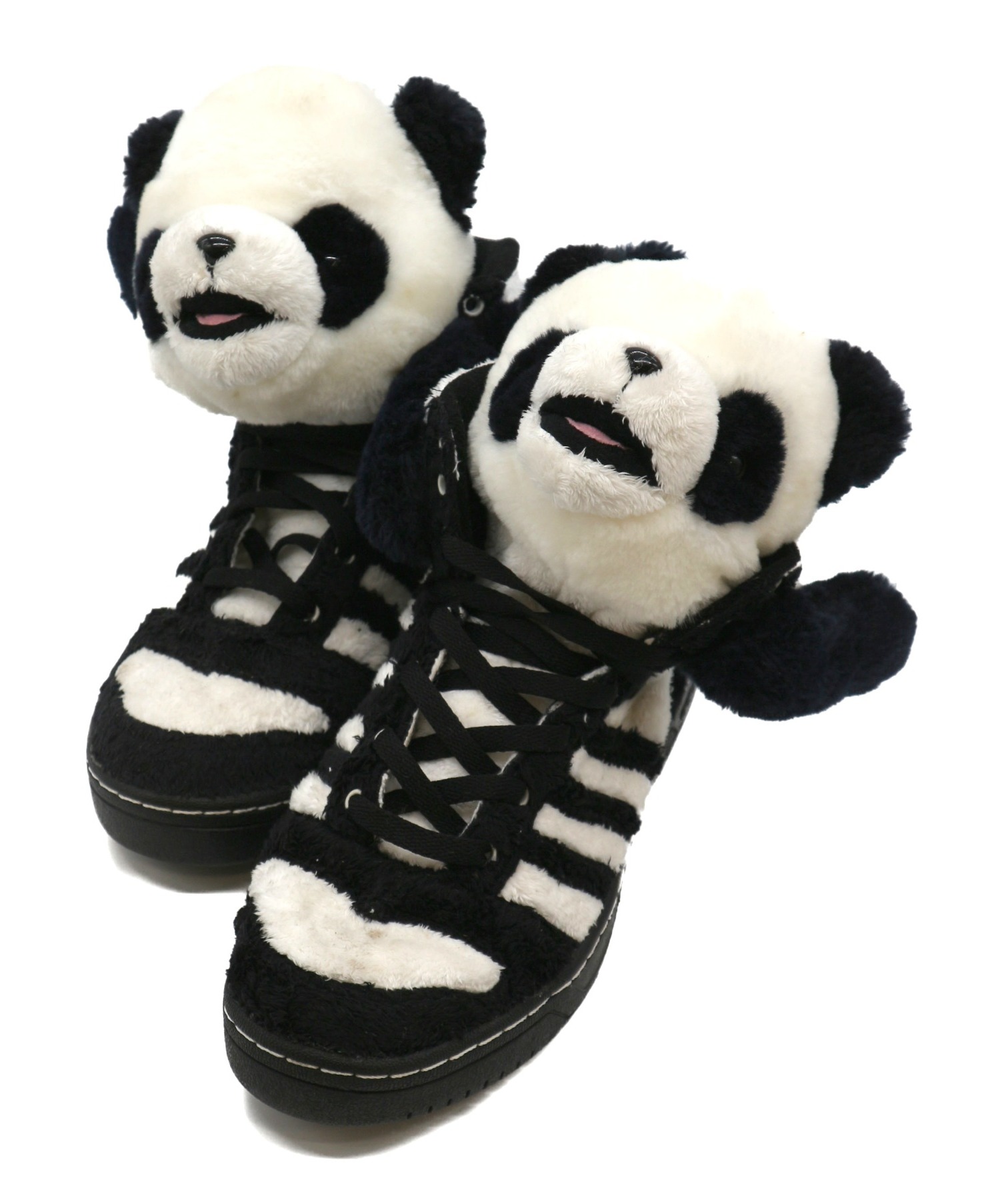 中古 古着通販 Adidas X Jeremy Scott アディダス ジェレミースコット ハイカットスニーカー ホワイト ブラック サイズ 26 5 Panda Bear U ブランド 古着通販 トレファク公式 Trefac Fashion