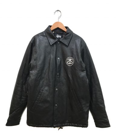 【中古・古着通販】stussy (ステューシー) レザーコーチジャケット