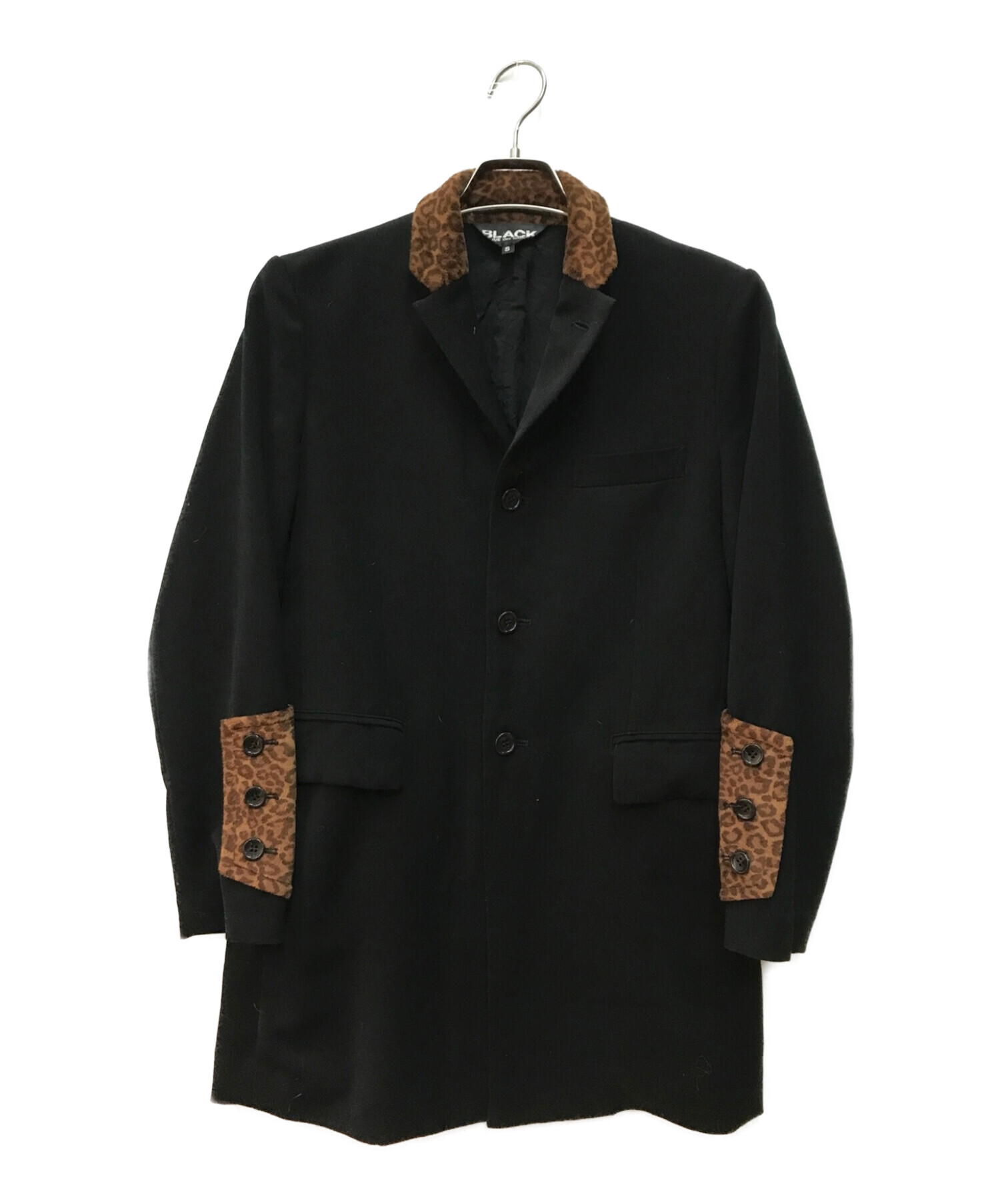 BLACK COMME des GARCONS (ブラックコムデギャルソン) レオパード柄切り替えジャケット ブラック サイズ:S