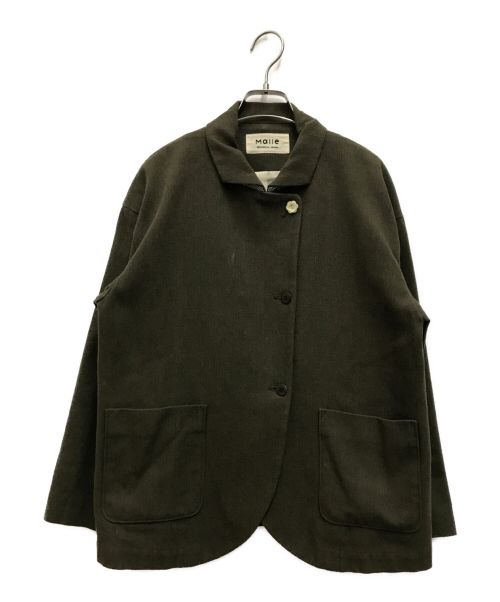 Malle（マル）Malle (マル) リボン付きウール混ジャケット オリーブ サイズ:SIZE Freeの古着・服飾アイテム
