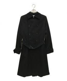 BOTTEGA VENETA（ボッテガベネタ）の古着「BLACK WOOL TRENCH COAT」｜ブラック